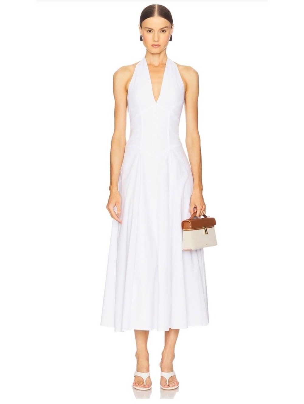 SNDYS White Maxi Haterneck Dress, NWT